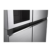 LG 635L Side by Side Fridge with Non-Plumbed Ice & Water Dispenser, GS-N635PL