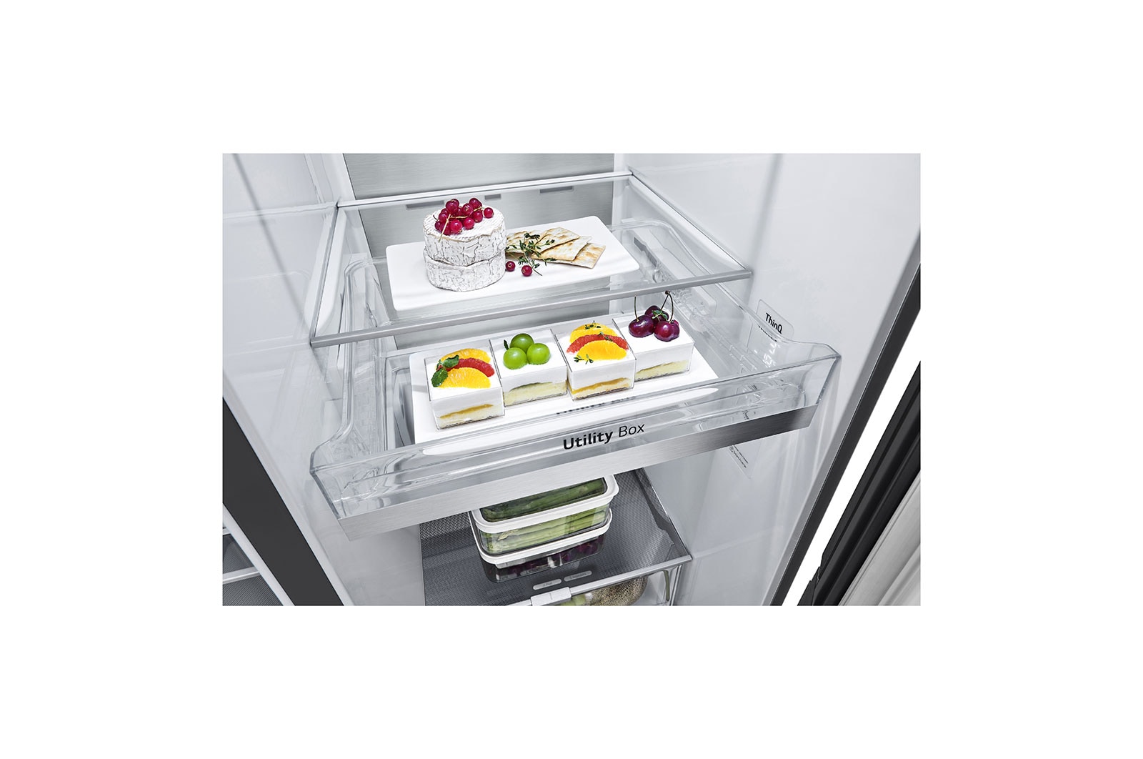 LG 635L Side by Side Fridge with InstaView®, GS-V600MBLC