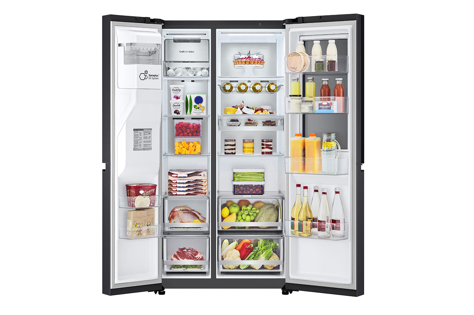 LG 635L Door-in-Door® Side by Side Fridge in Matte Black Finish GS-V600MBLC, GS-V600MBLC