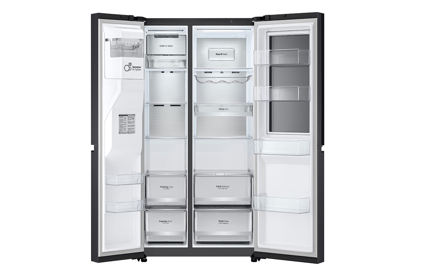 LG 635L Door-in-Door® Side by Side Fridge in Matte Black Finish GS-V600MBLC, GS-V600MBLC