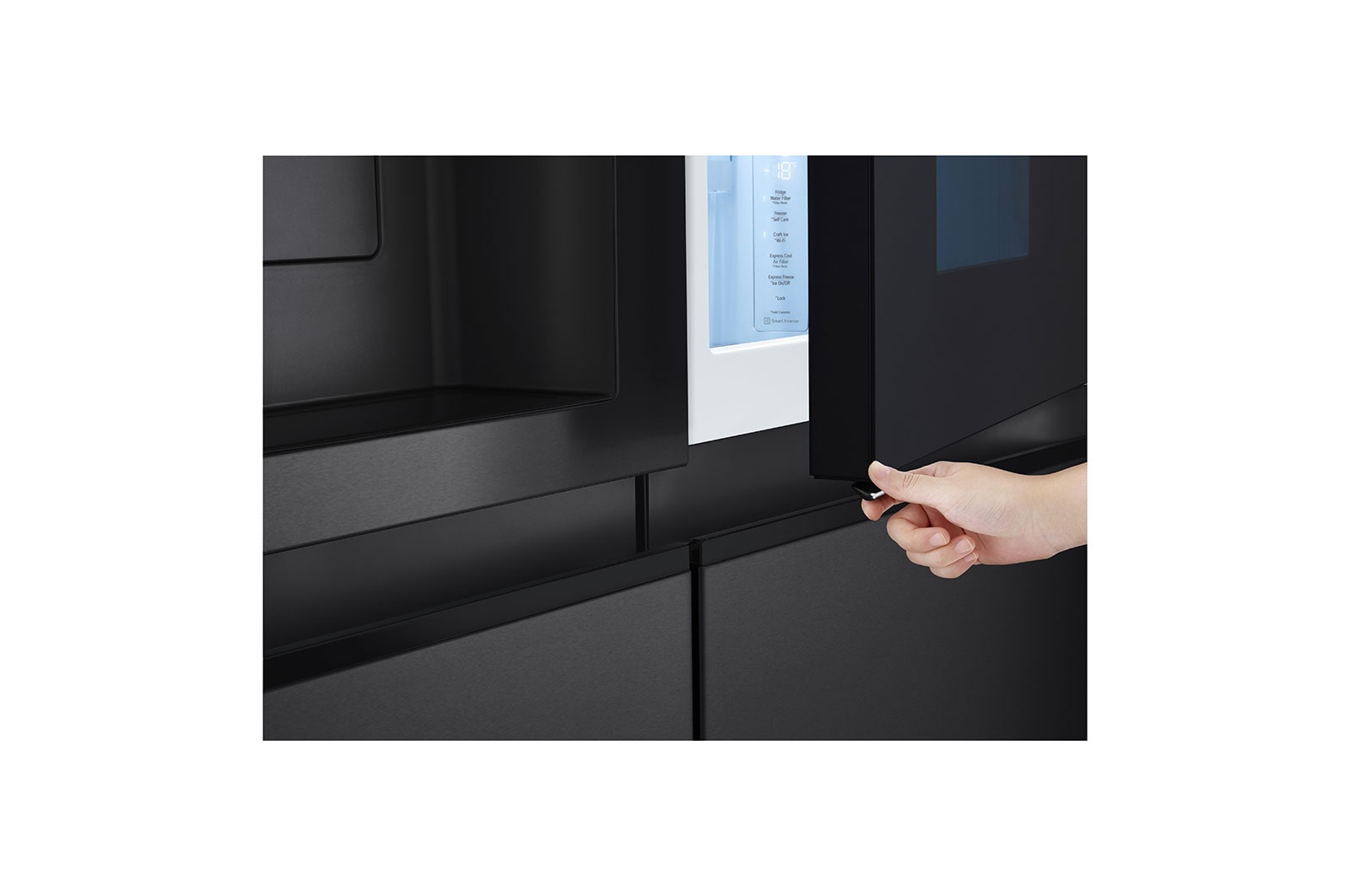 LG 635L Door-in-Door® Side by Side Fridge in Matte Black Finish GS-V600MBLC, GS-V600MBLC