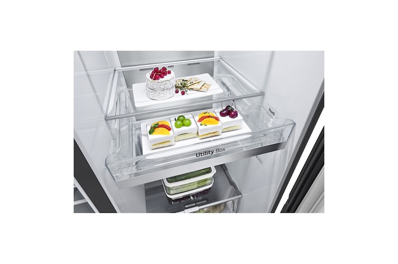 LG 635L Side by Side Fridge with Craft Ice™ , GS-V635MBLC