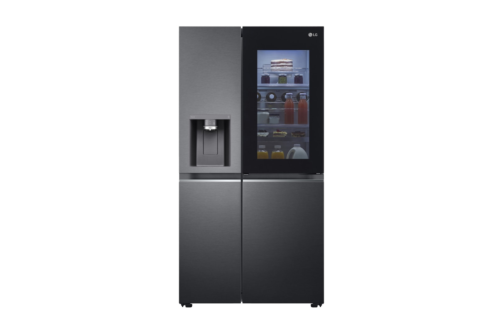 Front view of 635L Side by Side Fridge with Craft Ice™ GS-V635MBLC