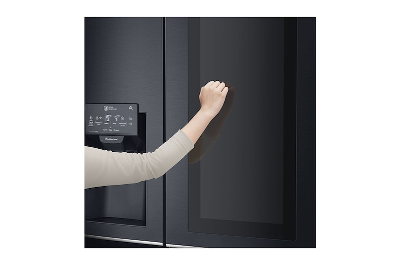 LG 625L Side by Side Fridge with InstaView Door-In-Door® in Matte Black Finish, GS-V665MBL