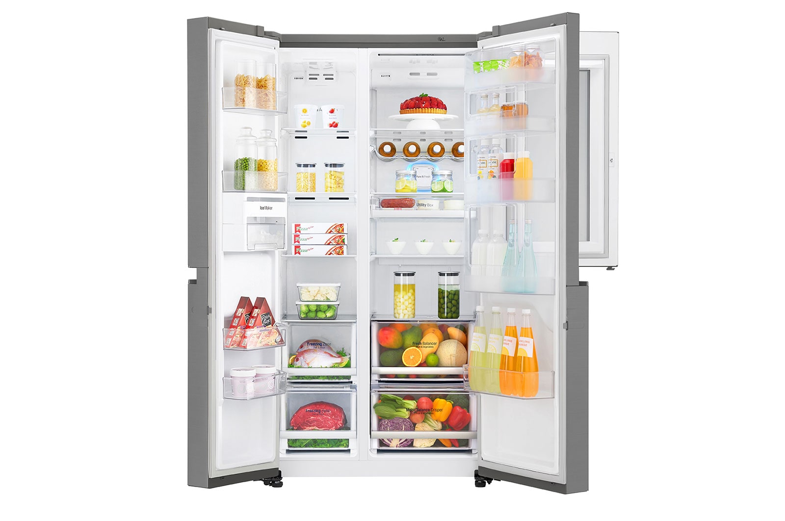 LG 642L Side by Side Fridge with InstaView Door-In-Door® in Stainless Finish, GS-VB680PL