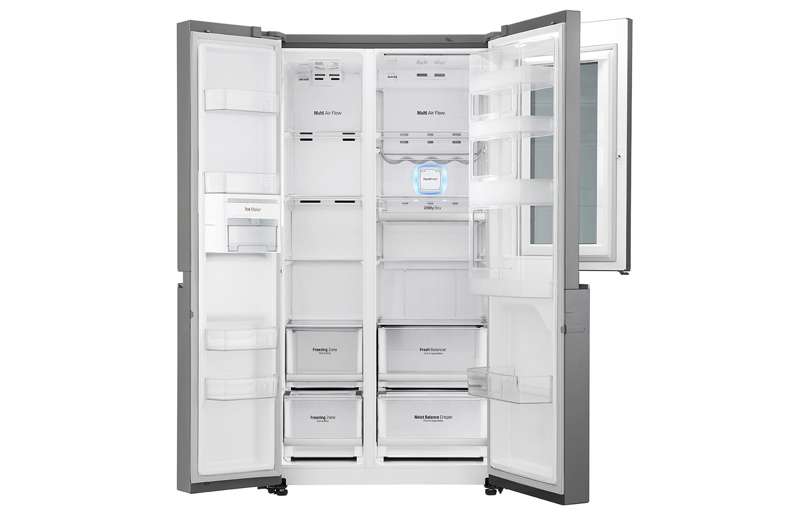 LG 642L Side by Side Fridge with InstaView Door-In-Door® in Stainless Finish, GS-VB680PL