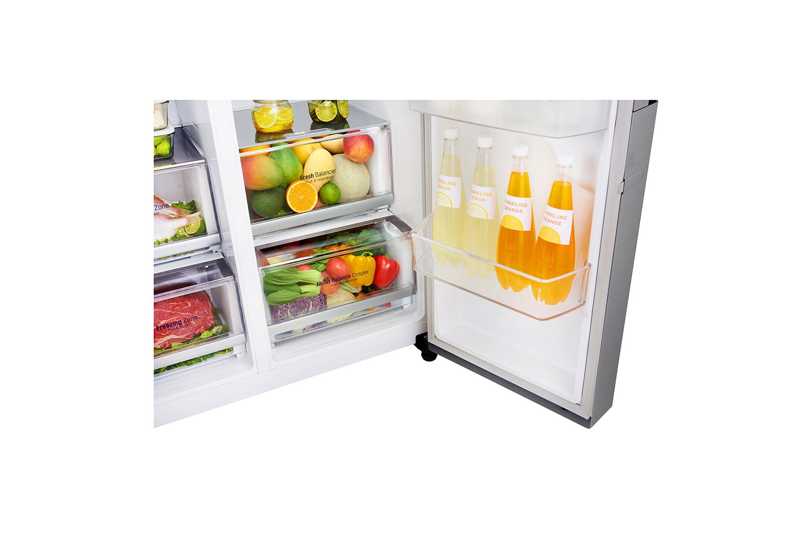 LG 642L Side by Side Fridge with InstaView Door-In-Door® in Stainless Finish, GS-VB680PL