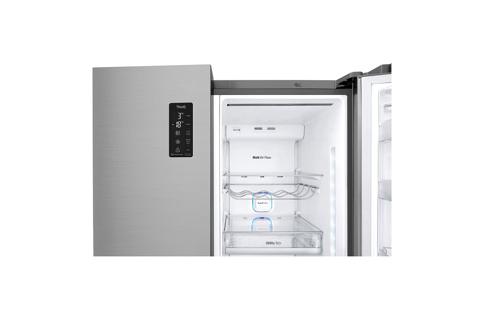 LG 642L Side by Side Fridge with InstaView Door-In-Door® in Stainless Finish, GS-VB680PL