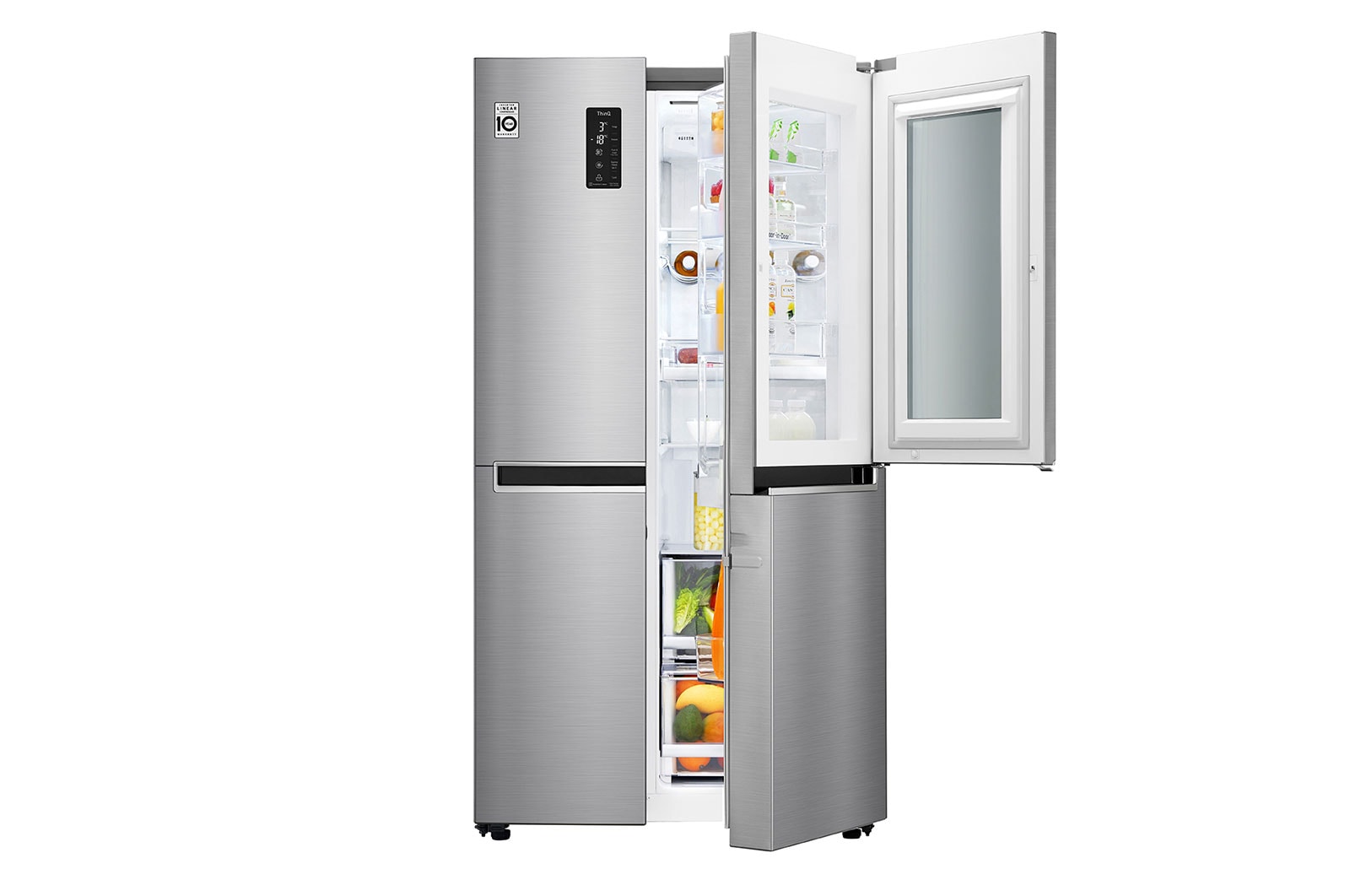 LG 642L Side by Side Fridge with InstaView Door-In-Door® in Stainless Finish, GS-VB680PL