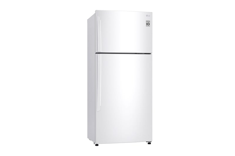 Outside view of white finish top mount fridge freezer LG GT-515WDC