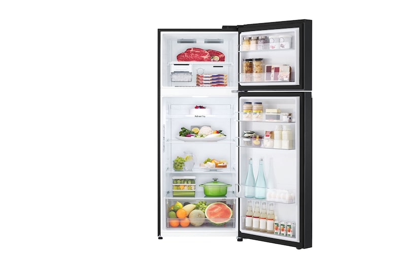LG 395L Top Mount Fridge - Matte Black Finish, GT-6MB