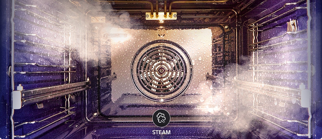 This is an image of steam being sprayed from inside the oven.