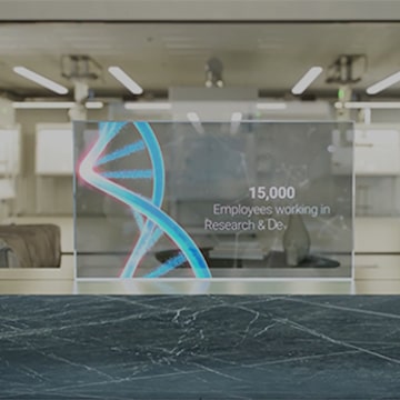 LG Transparent OLED Signage for Innovation Lab