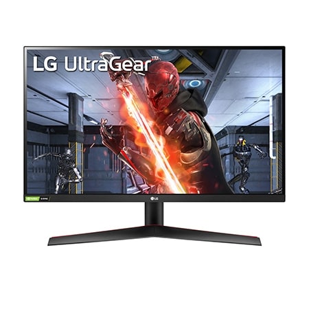 Front view of LG 27-inch UltraGear™ 27GN600-B gaming monitor with 144Hz, FHD, IPS 1ms, and HDR10