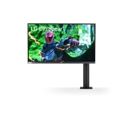LG 27'' UltraGear QHD Nano IPS 1ms 144Hz HDR G-SYNC Compatibility Monitor with Ergo Stand, 27GN880-B