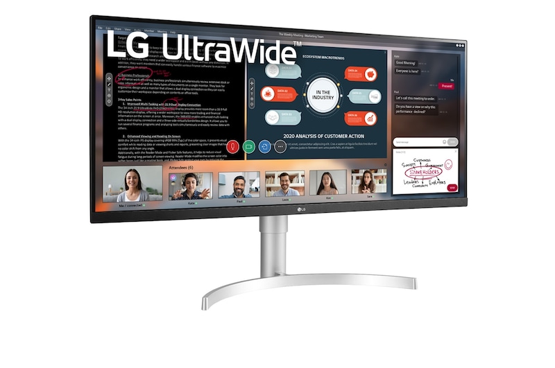 LG 34” UltraWide® Full HD IPS Monitor with HDR, 34WN650-W
