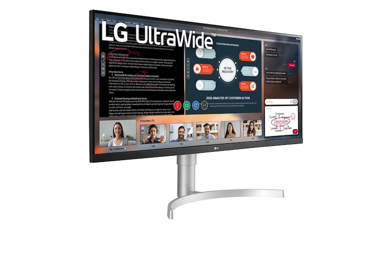 LG 34” UltraWide® Full HD IPS Monitor with HDR, 34WN650-W