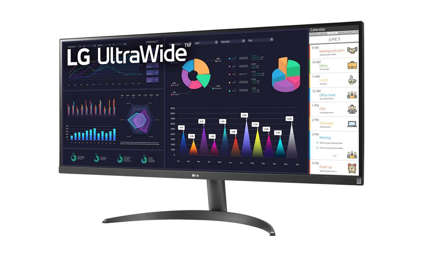 LG 34'' UltraWide™ Full HD Monitor with AMD FreeSync™, 34WQ500-B
