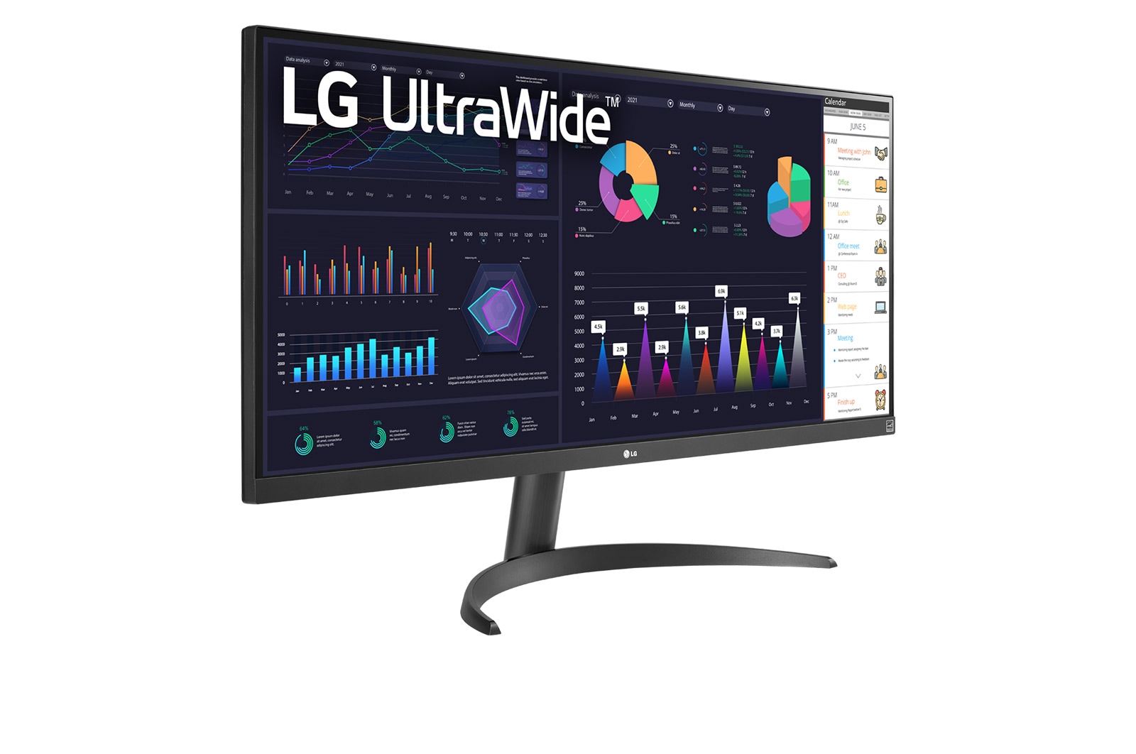 LG 34'' UltraWide™ Full HD Monitor with AMD FreeSync™, 34WQ500-B