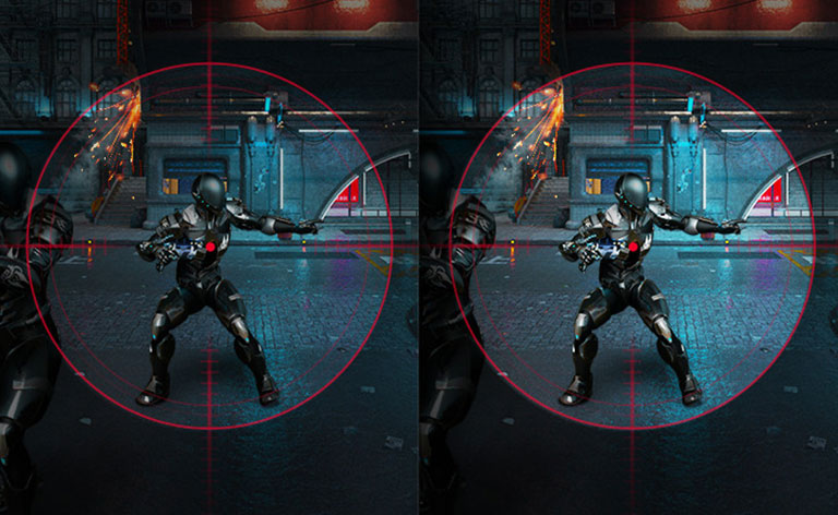 Comparison of Black Stabilizer - The left image is the Black Stabilizer 'off,' and the Right image is the Black Stabilizer 'on'