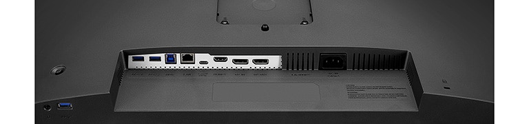 This monitor offers USB Type-C™, DisplayPort, HDMI, RJ45 (Ethernet), USB (1Up/3Down) and Headphone out port.
