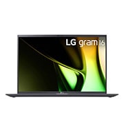 Front view of the 16 Inch LG gram (16Z90S-G.AA75A) laptop with 16GB RAM and Intel Ultra 7 Core