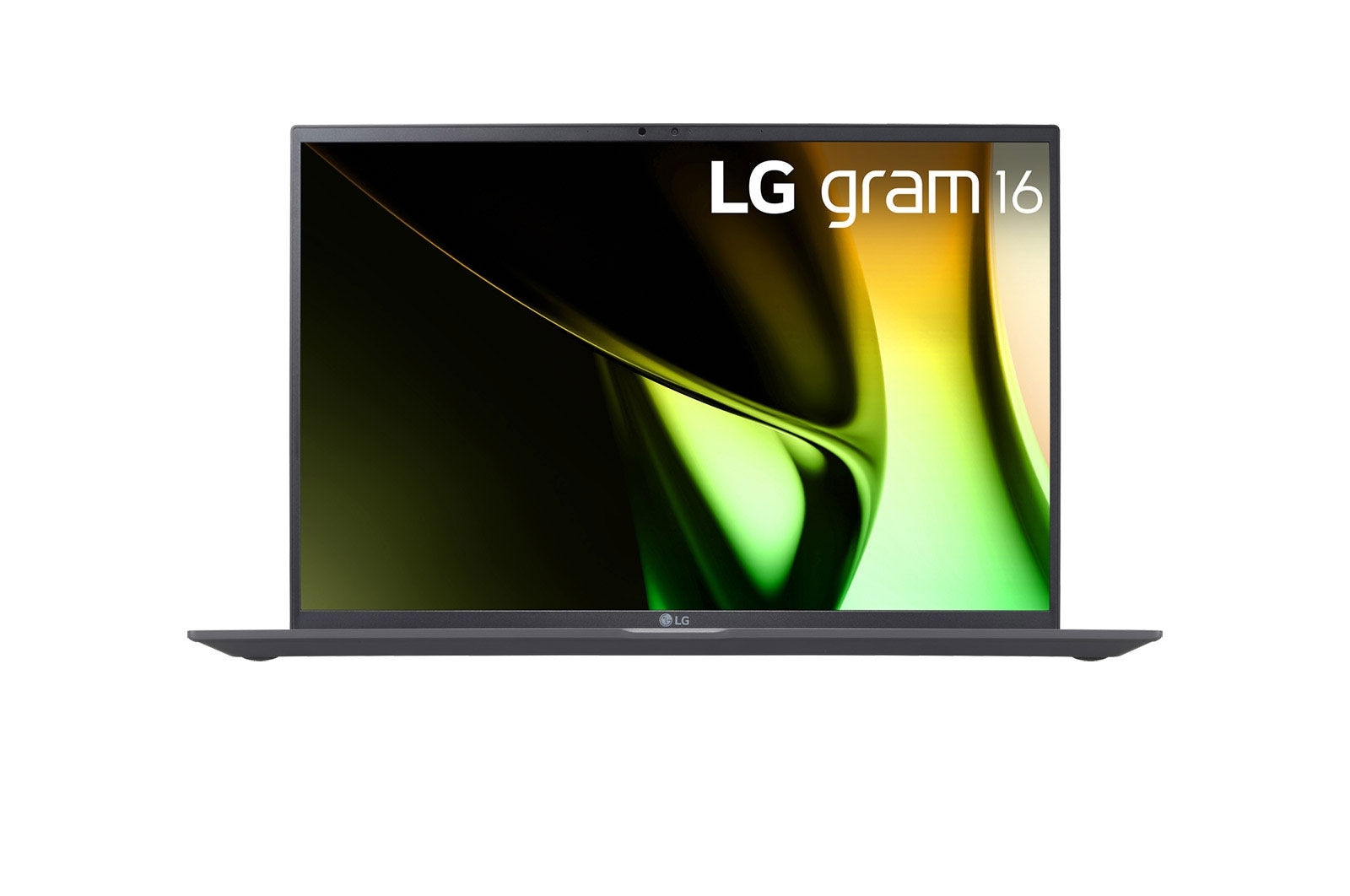 Front view of the 16 Inch LG gram Pro (16Z90S-G.AP55A) laptop with 16GB RAM and Intel Ultra 5 Core