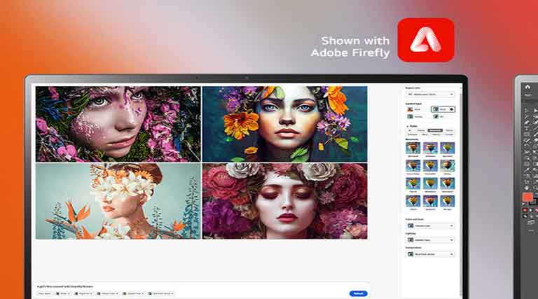 Process various software quickly - Shown with Adobe Firefly, Shown with Adobe Illustrator, Shown with Adobe Photoshop.