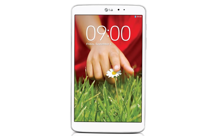 LG G PAD 8.3 tablet features a beautiful 8.3" Full HD display and a powerful quad-core processor, which allows you to multi-task efficiently with a suite of intuitive features., V500 WHITE