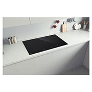 LG 80cm Induction Cooktop, 4 Cooking Zones incl. 1 Flexi – with Power Boost, BCI807T4BG