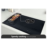 LG 80cm Induction Cooktop, 4 Cooking Zones incl. 1 Flexi – with Power Boost, BCI807T4BG