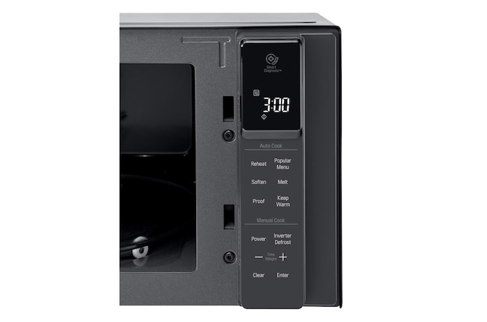 Front view LG MS2596OB NeoChef, 25L Smart Inverter Microwave Oven