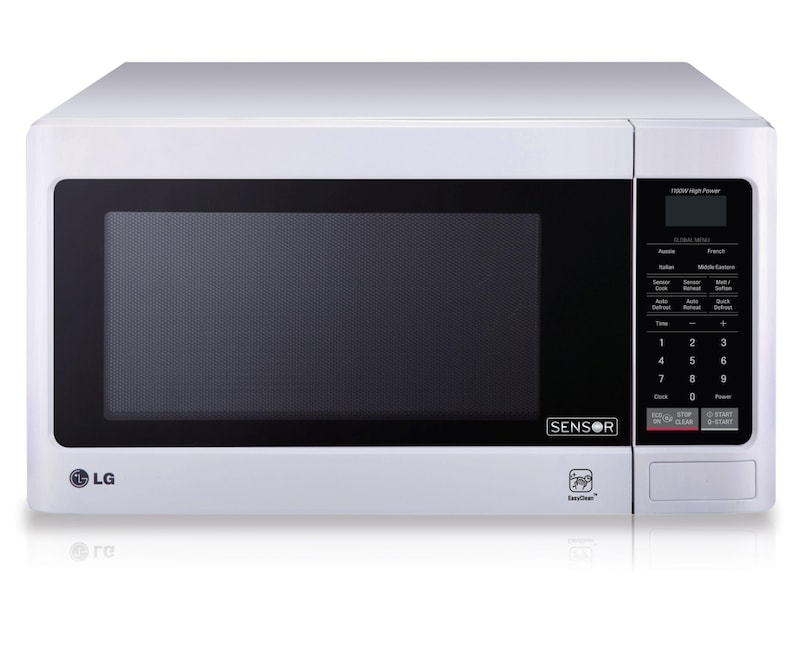Front view of 40L White Rounded Corner Cavity Microwave Oven with Auto Sensor Cooking MS4042GRS