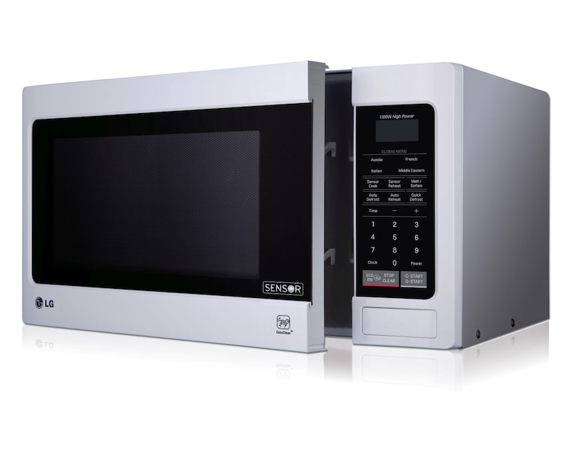 LG 40L White Rounded Corner Cavity Microwave Oven with Auto Sensor Cooking, MS4042GRS