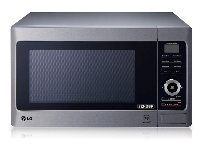 Front view of 40L Stainless Steel Rounded Corner Cavity Microwave Oven with Auto Sensor Cooking MS4082XRS