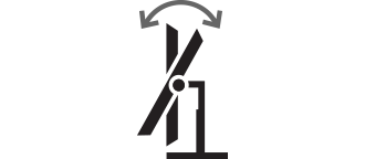 Tilt-adjustable monitor pictogram.