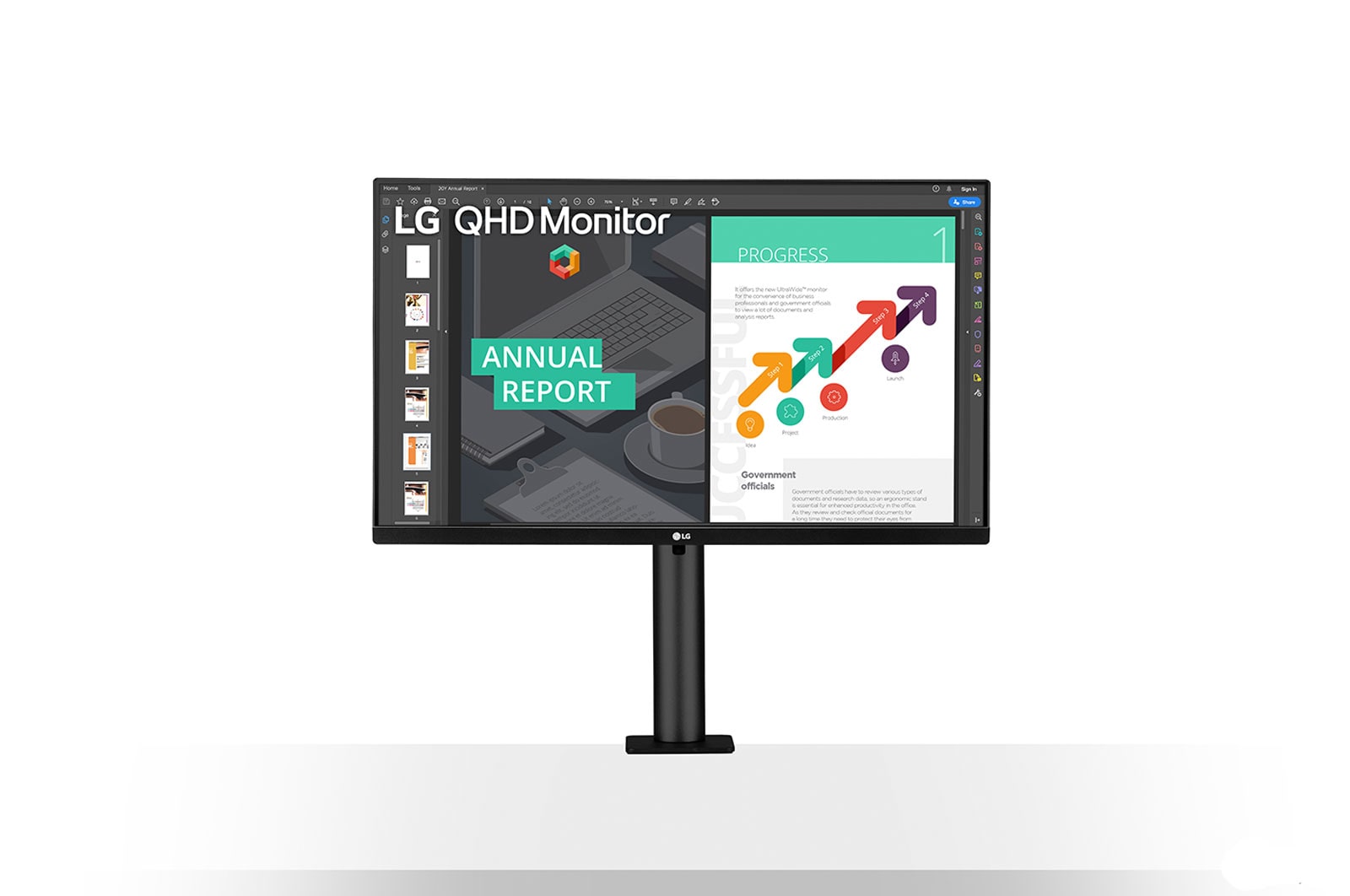 LG 27'' QHD Ergo IPS Monitor, 27QN880-B