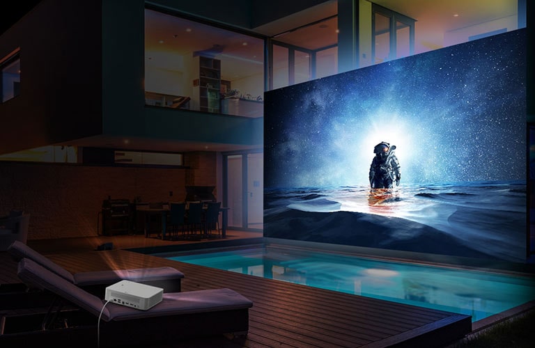 LG CineBeam projector to enjoy in the pool