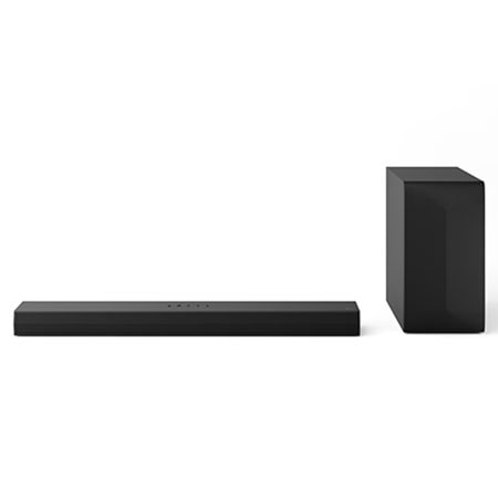 Front view of LG Soundbar S60T and subwoofer