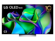 LG OLED C3 showing a colorful abstract artwork. 