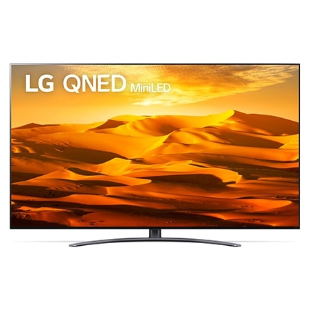 A front view of the LG QNED TV