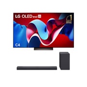 LG 65 inch LG OLED evo C4 4K Smart TV & C Series Sound Bar SC9S, OLED65C4PSA.SC9S