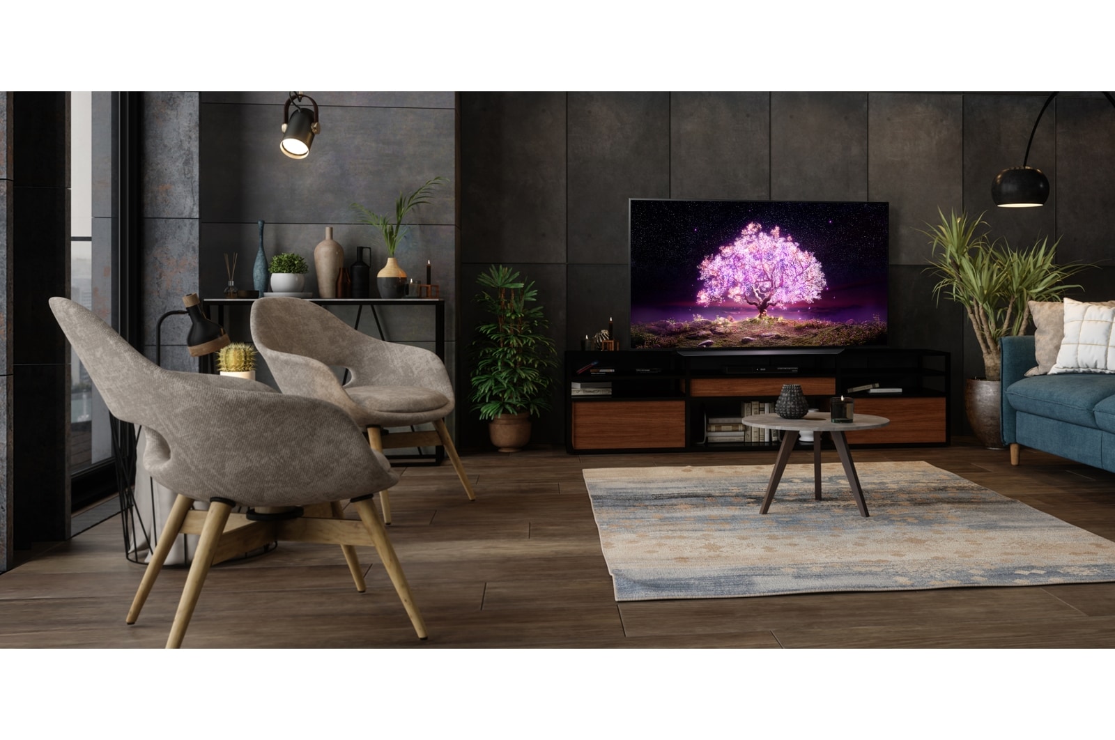 LG C1 83 inch 4K OLED TV with Self-Lit OLED Pixels, OLED83C1PTA