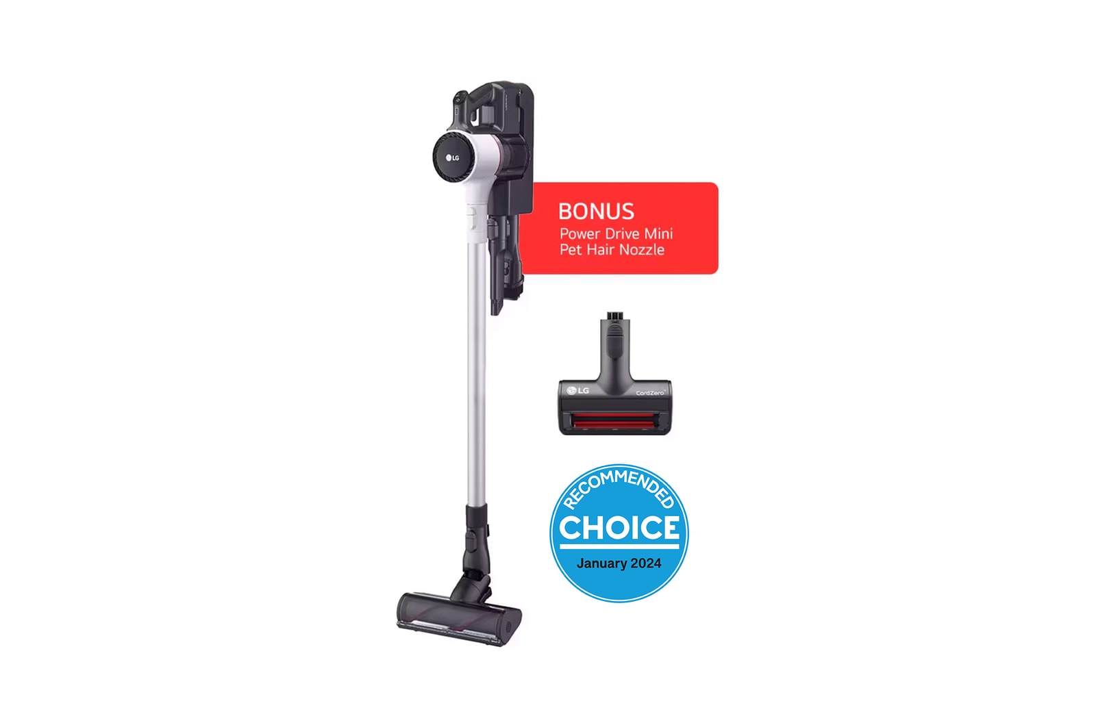 LG A9N-SOLO Handstick Vac + BONUS Power Drive Mini Nozzle, A9N-SOLO-M