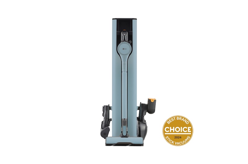 Front view of LG CordZero® Auto Emptying Handstick + Power Mop Vac - Mint Blue A9T-MAXMT