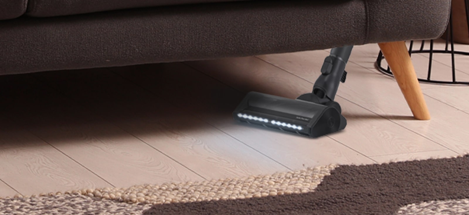 The Wide Slim Nozzle with LED Light is designed to make cleaning easy with its wide width and slim height.