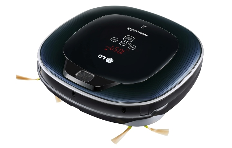 Front view of Roboking Square Dual Eye Robotic Bagless Vacuum VR64604LV