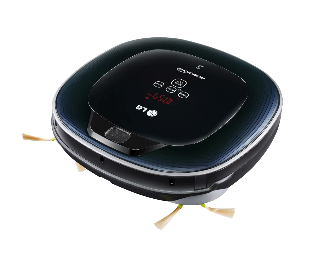 Front view of Roboking Square Dual Eye Robotic Bagless Vacuum VR64604LV