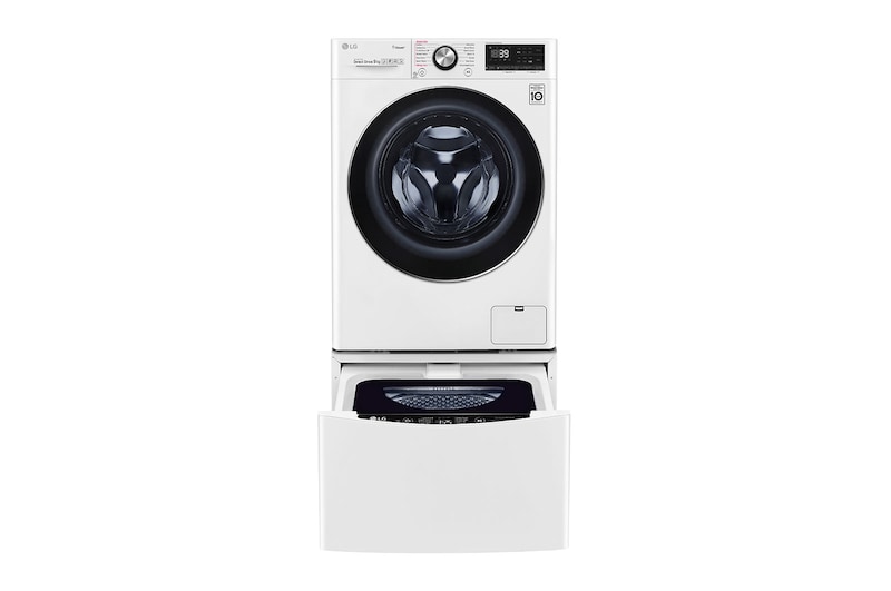 Front view of 11kg Total Washing Load TWINWash® System including LG MiniWasher WV9-1409W-WTP20WY