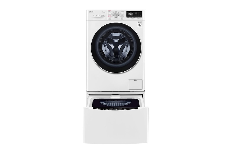 Front view of 11kg Total Washing Load TWINWash® System including LG MiniWasher WV5-1409W-WTP20WY